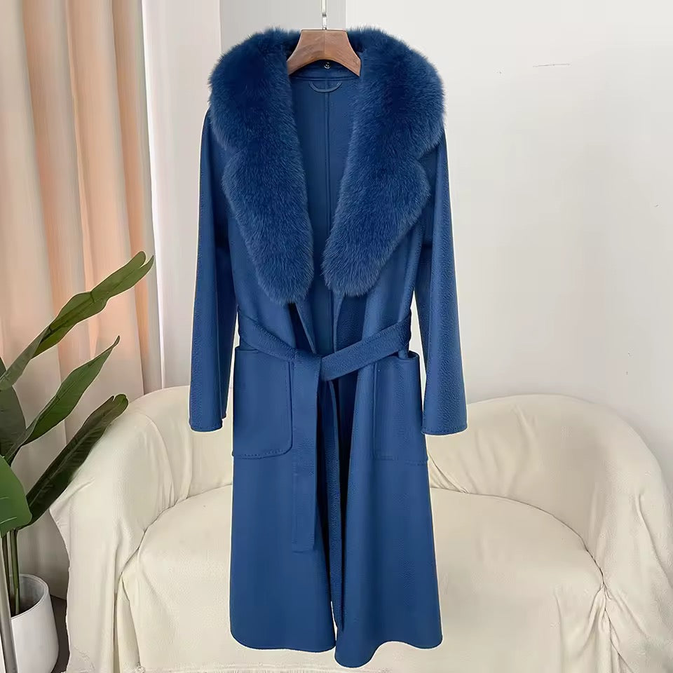 Glinda fur coat- dark blue