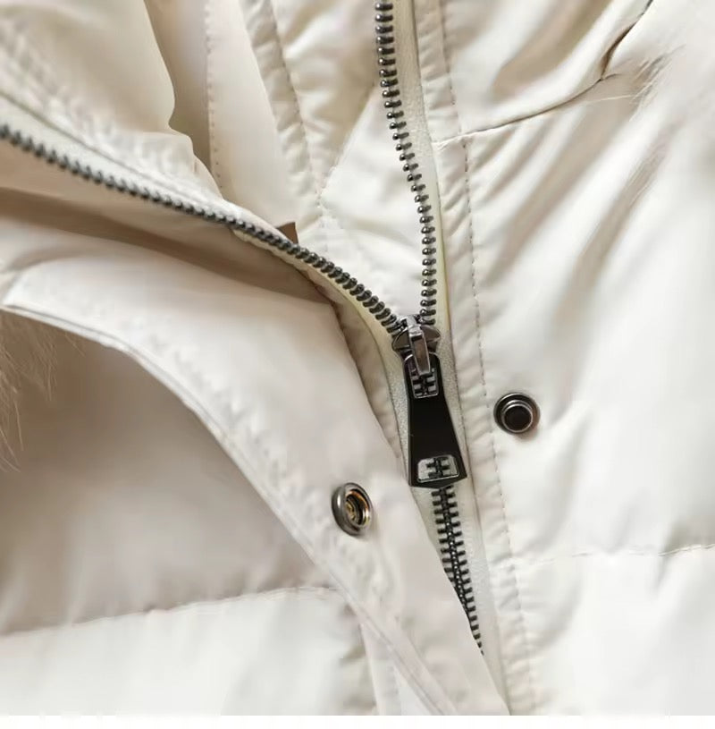 Dina down coat- fake fur beige