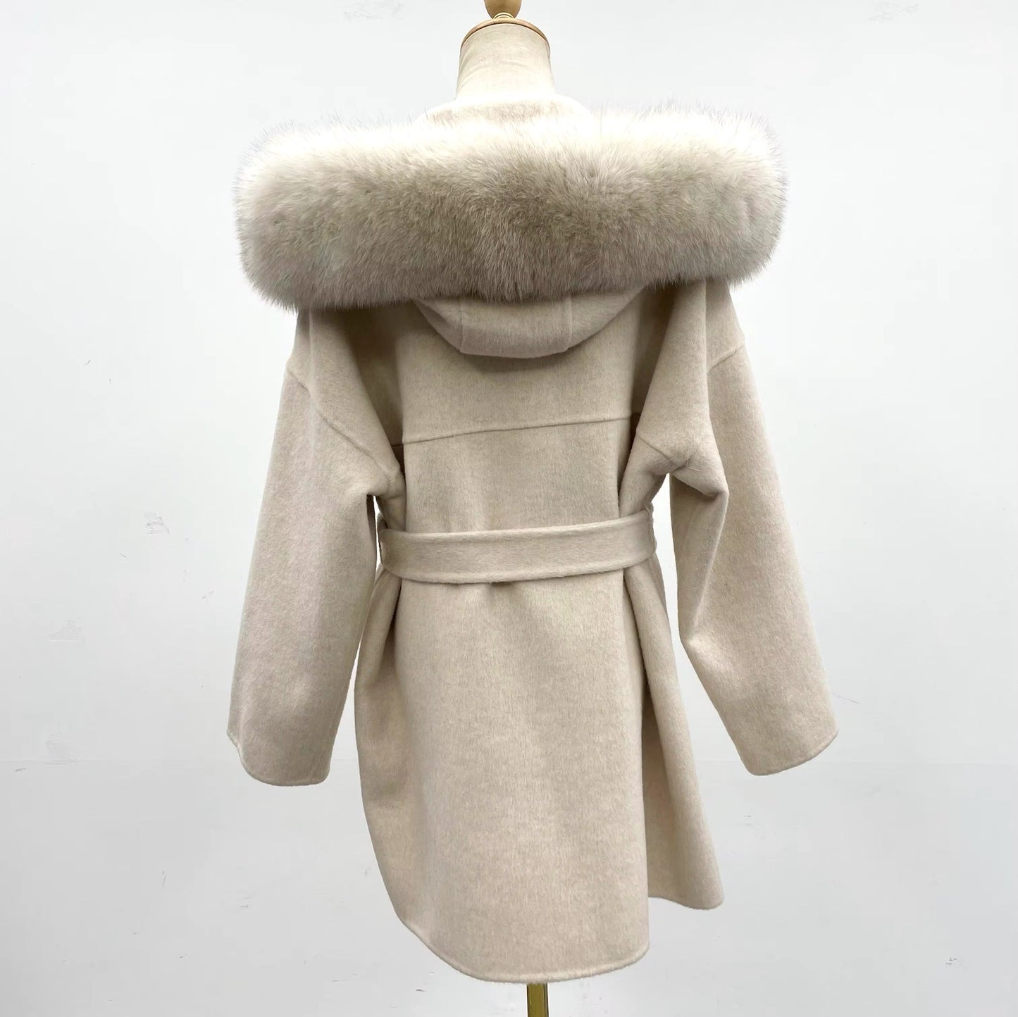 Noelia fur coat- beige