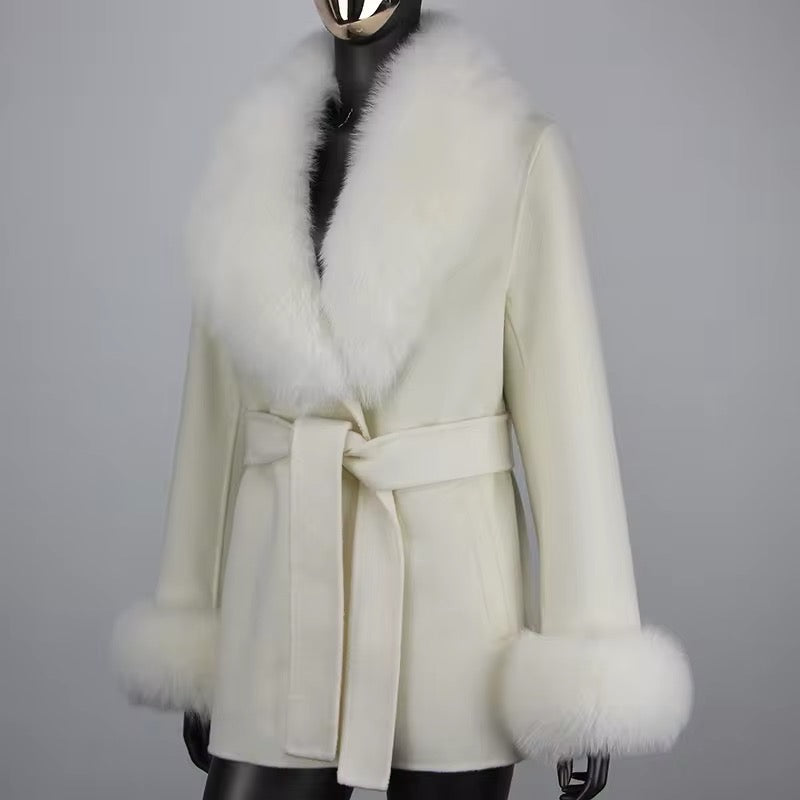 Alara fur coat- white