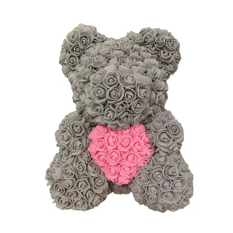 Rose teddy- grey/pink