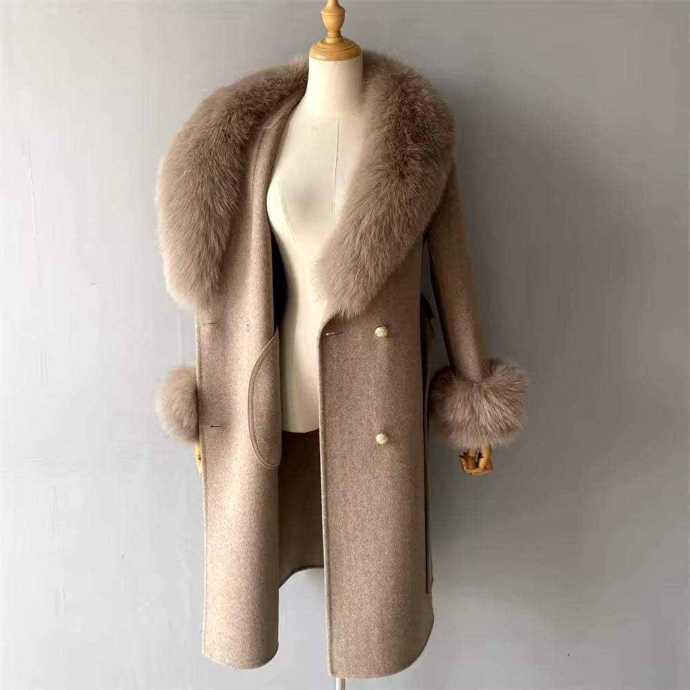 Amina wool mix fur coat- camel