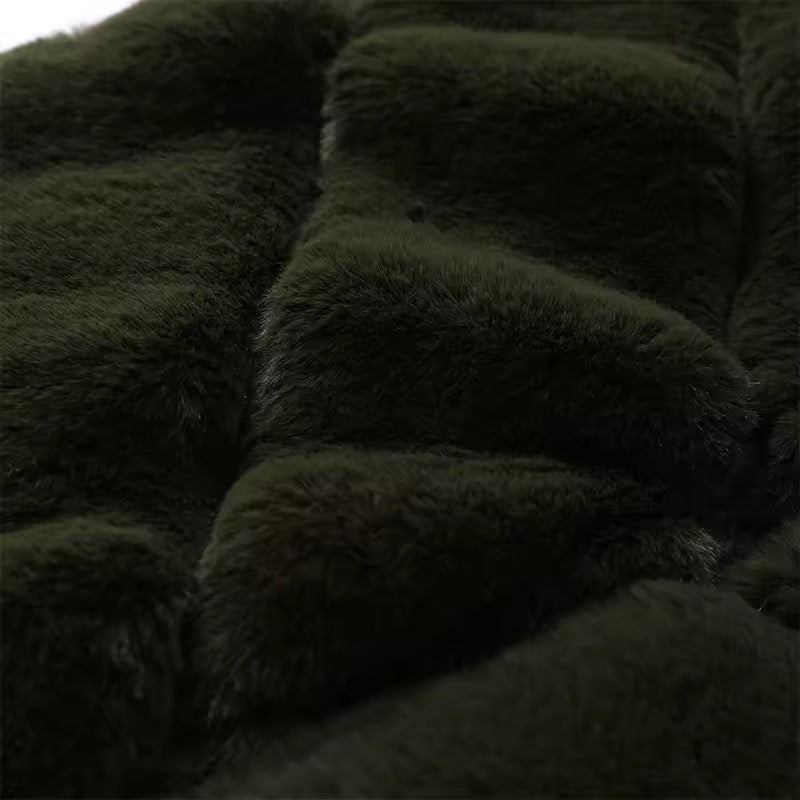 Donia faux fur jacket- green