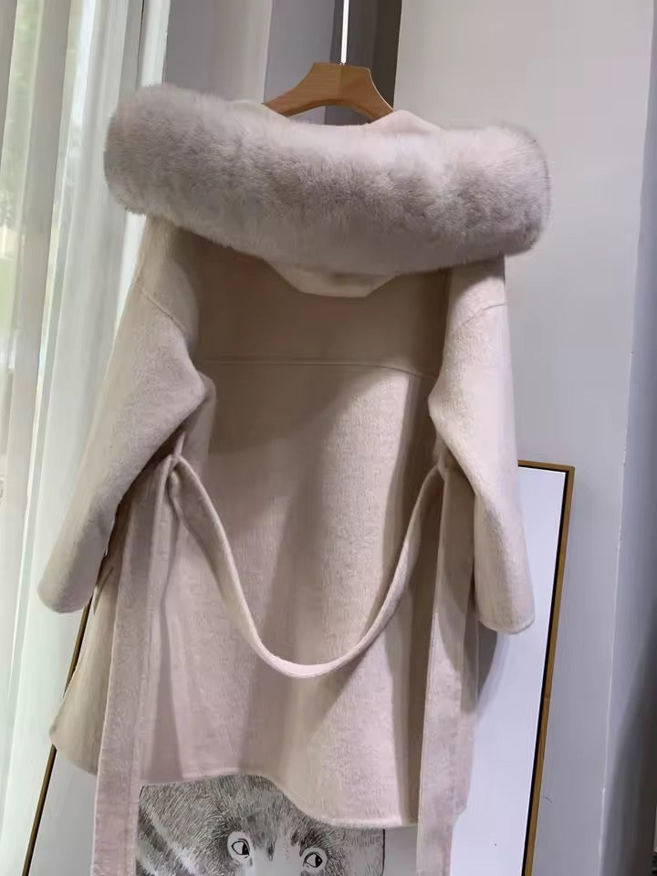 Noelia fur coat- light beige