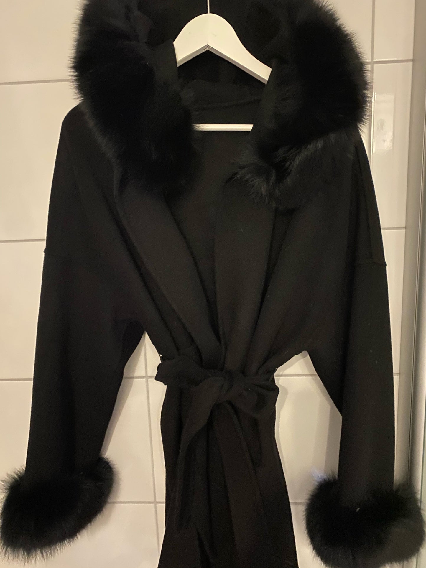 Noelia fur coat plus- black