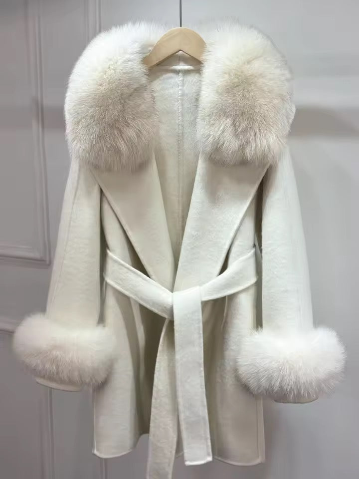 Vera fur coat plus- beige