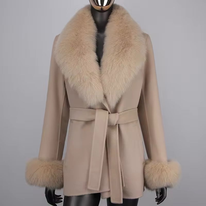 Alara fur coat- dark beige