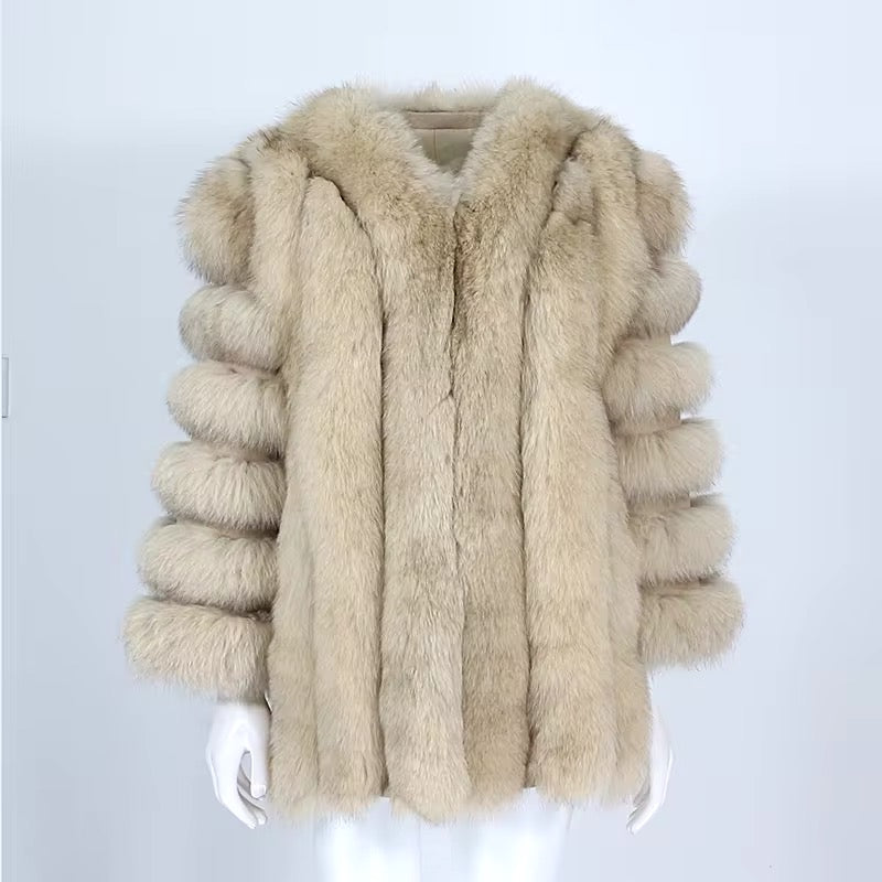 Aurora fur coat- beige