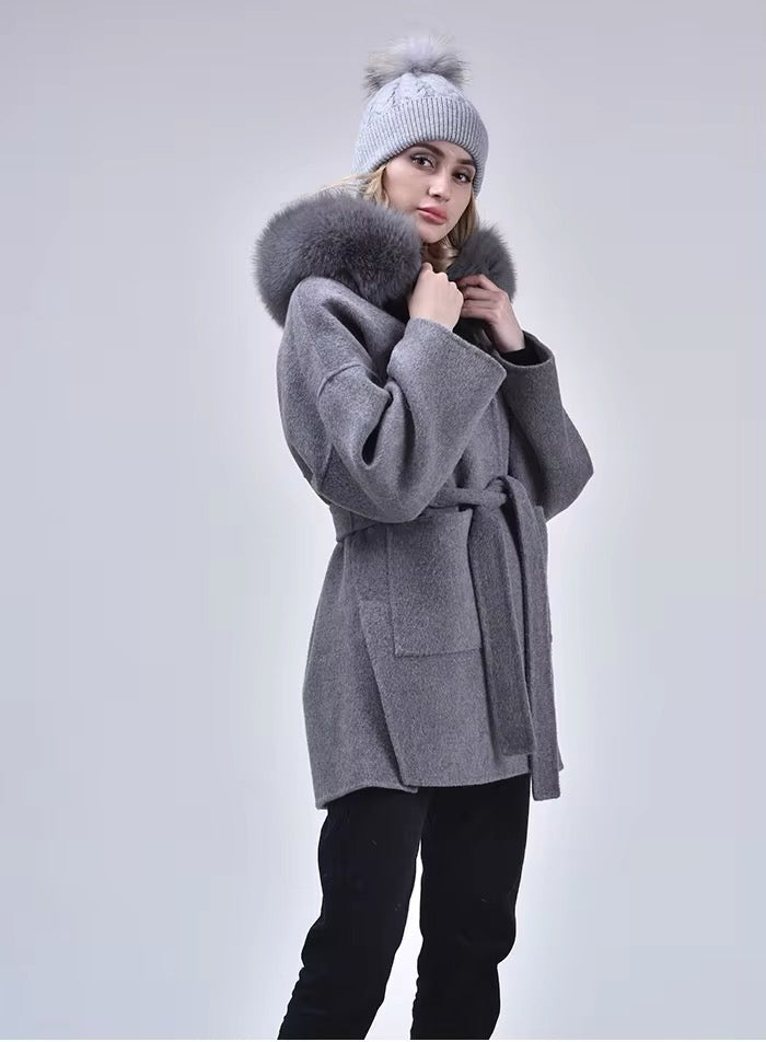 Noelia fur coat- grey