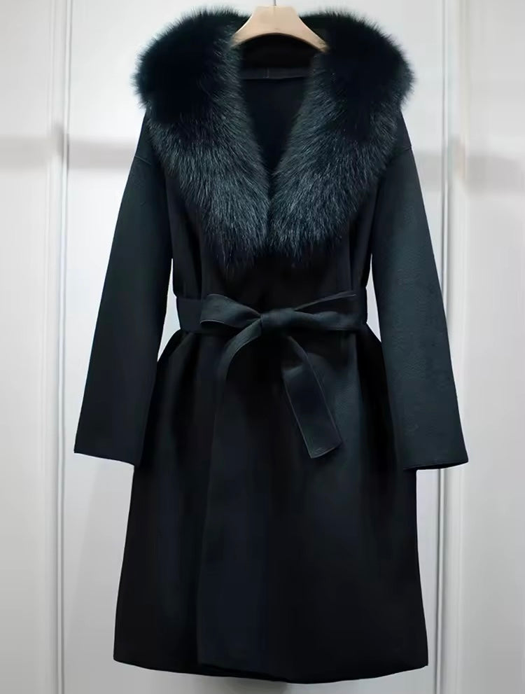 Danielle fur coat- black