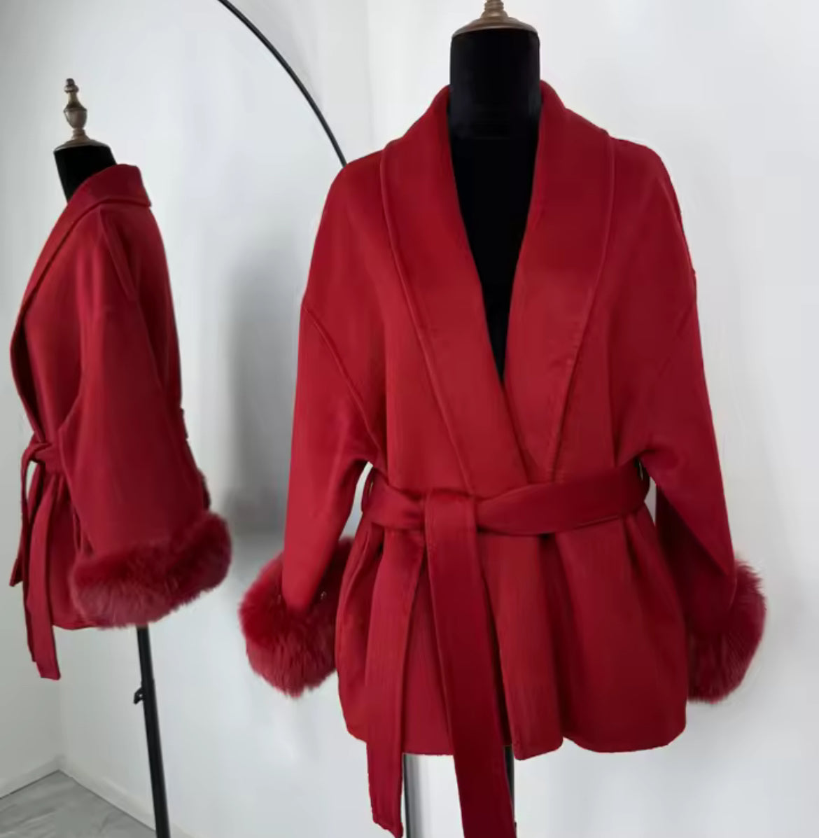 Betsy fur coat- red
