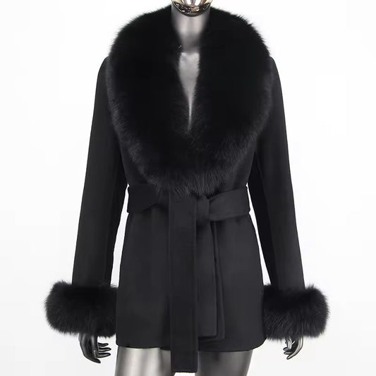 Alara fur coat- black