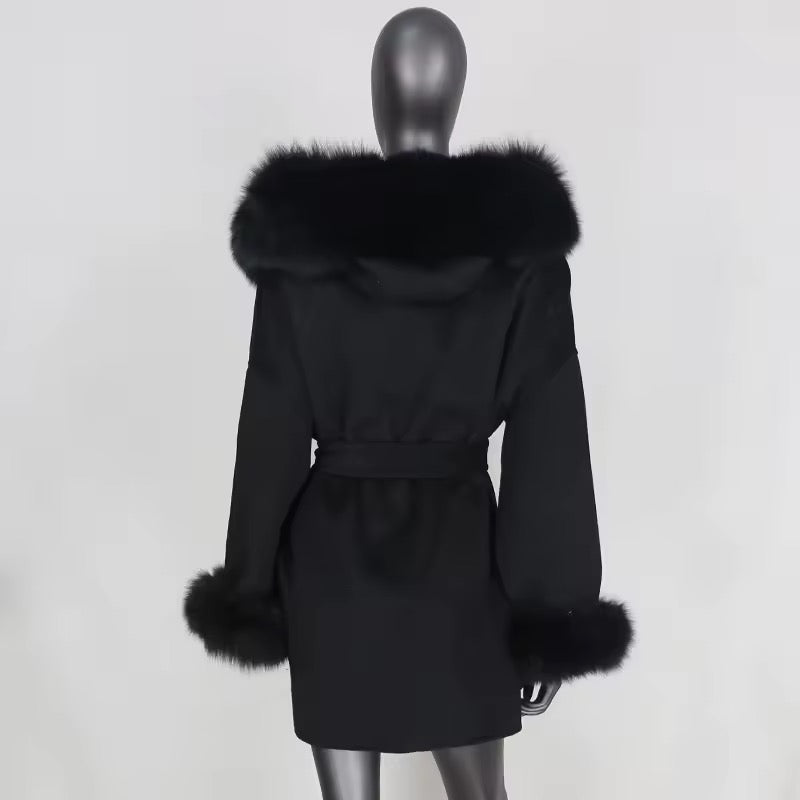 Noelia fur coat plus- black