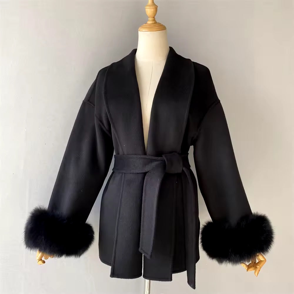 Betsy fur coat- black