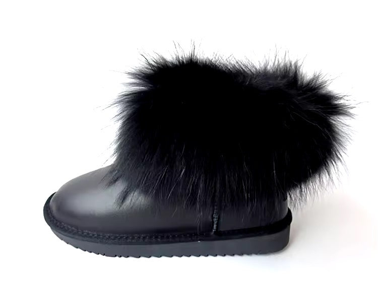 Johanna waterproof fur boots- black