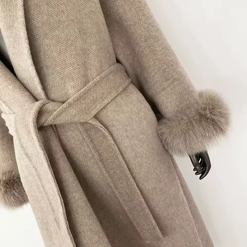 Betsy fur coat- long deep beige