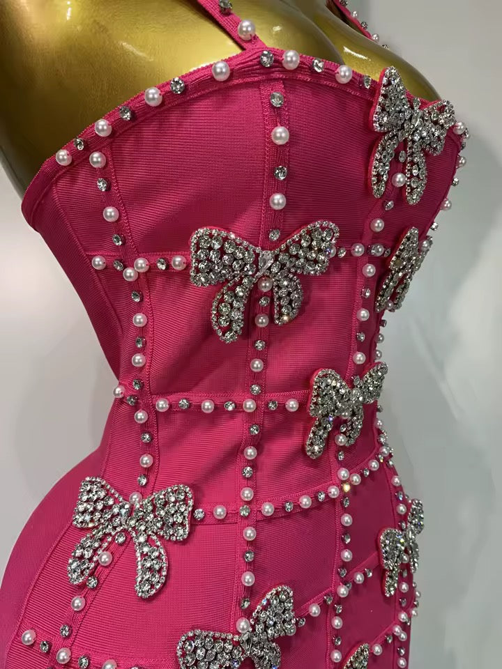 Morgan bandage dress- pink