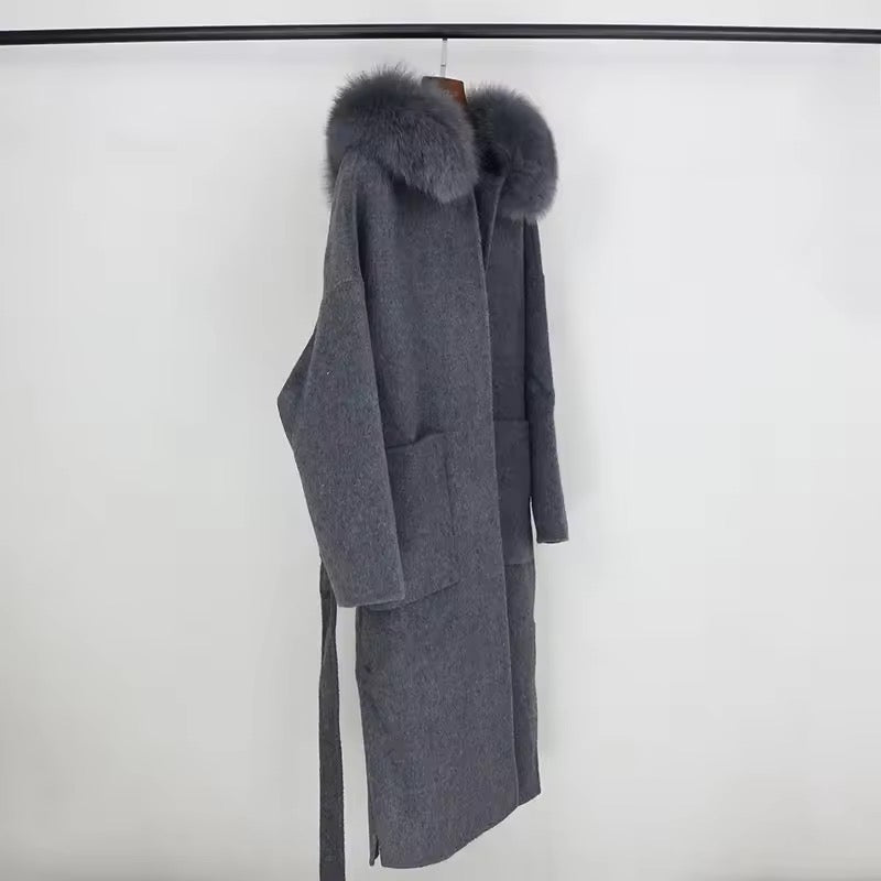 Noelia fur coat long- grey