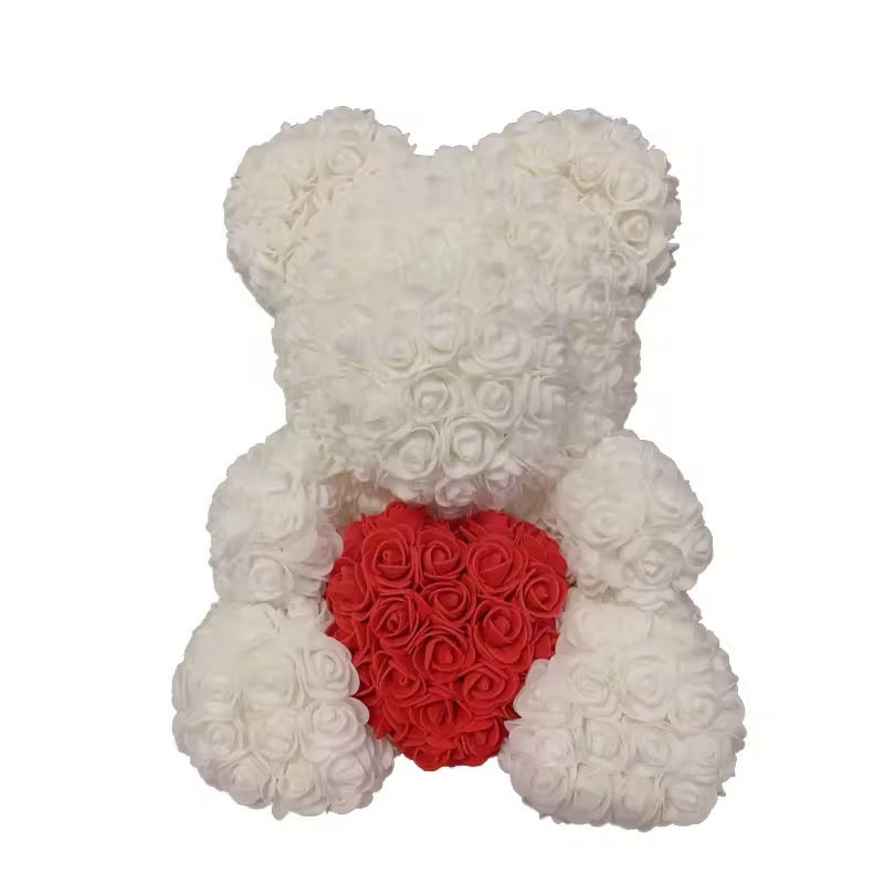 Rose teddy- white/red
