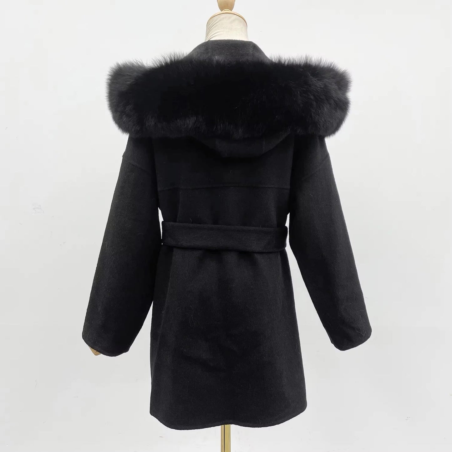 Noelia fur coat- black