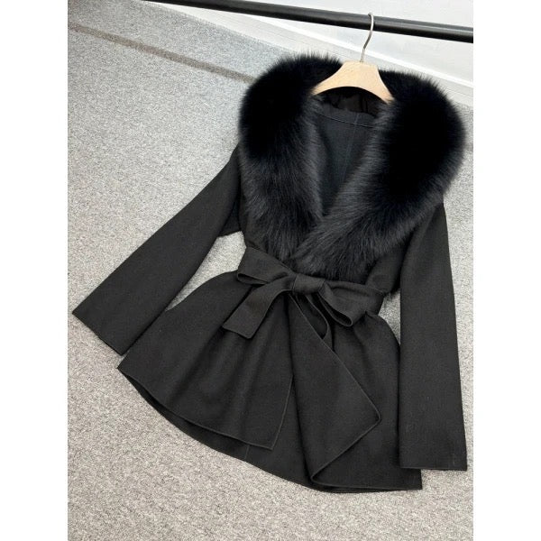 Danielle fur coat short- black