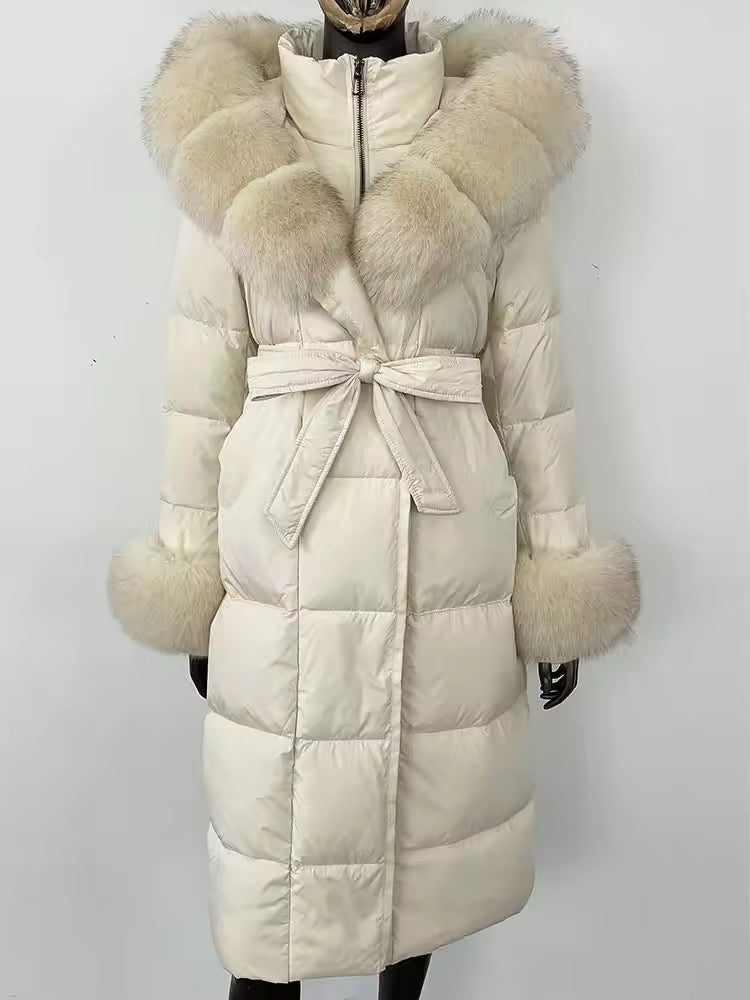 Daphne down coat plus- white/beige