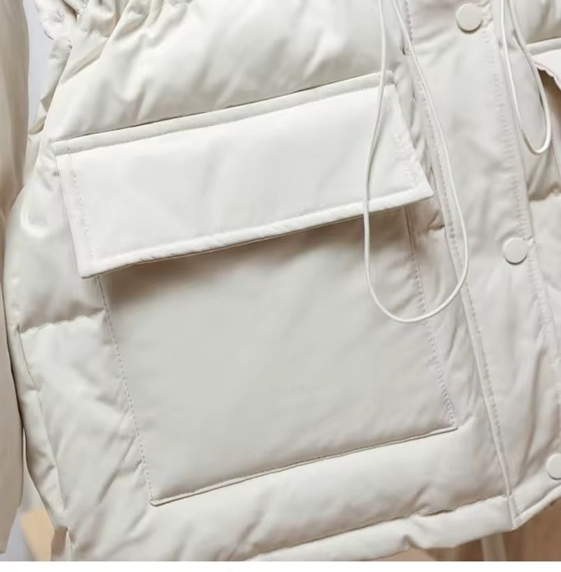 Dina down coat- fake fur beige