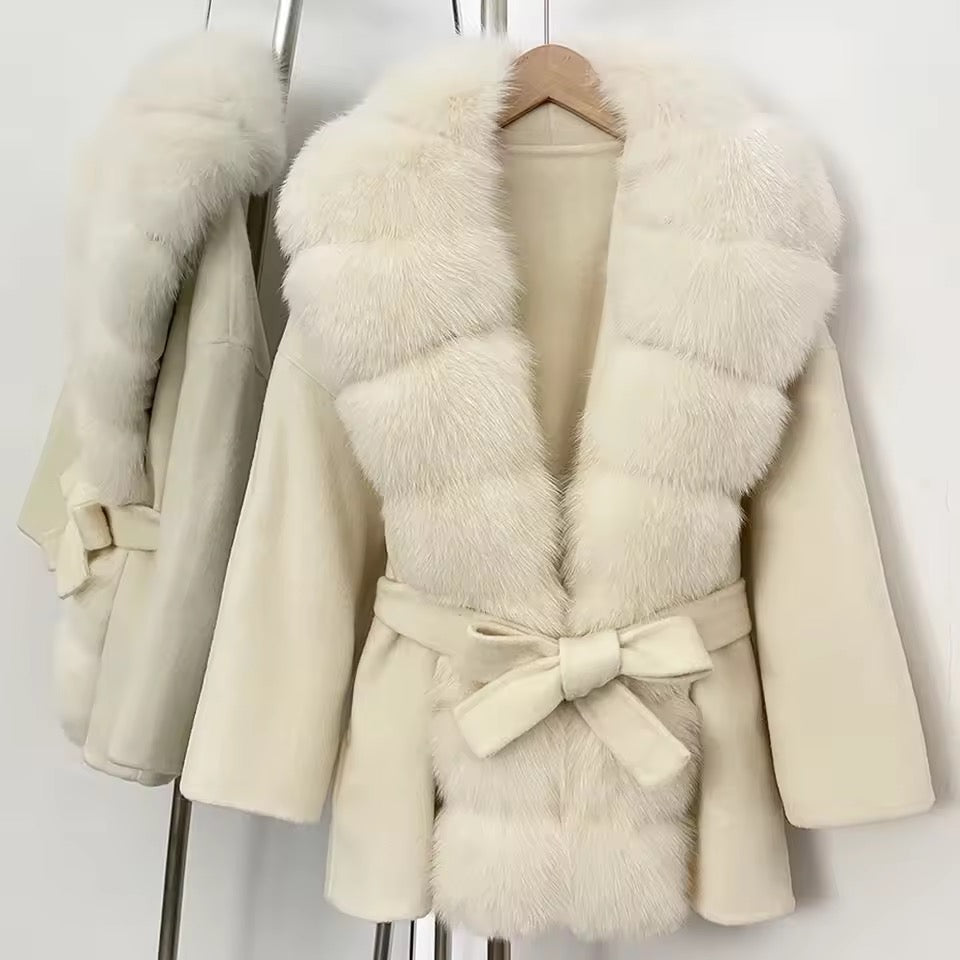Alara fur coat- light beige
