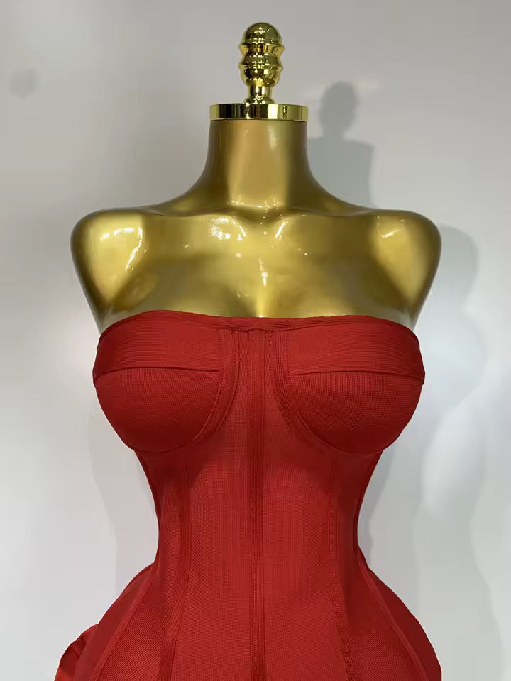 Deanna bandage dress- red