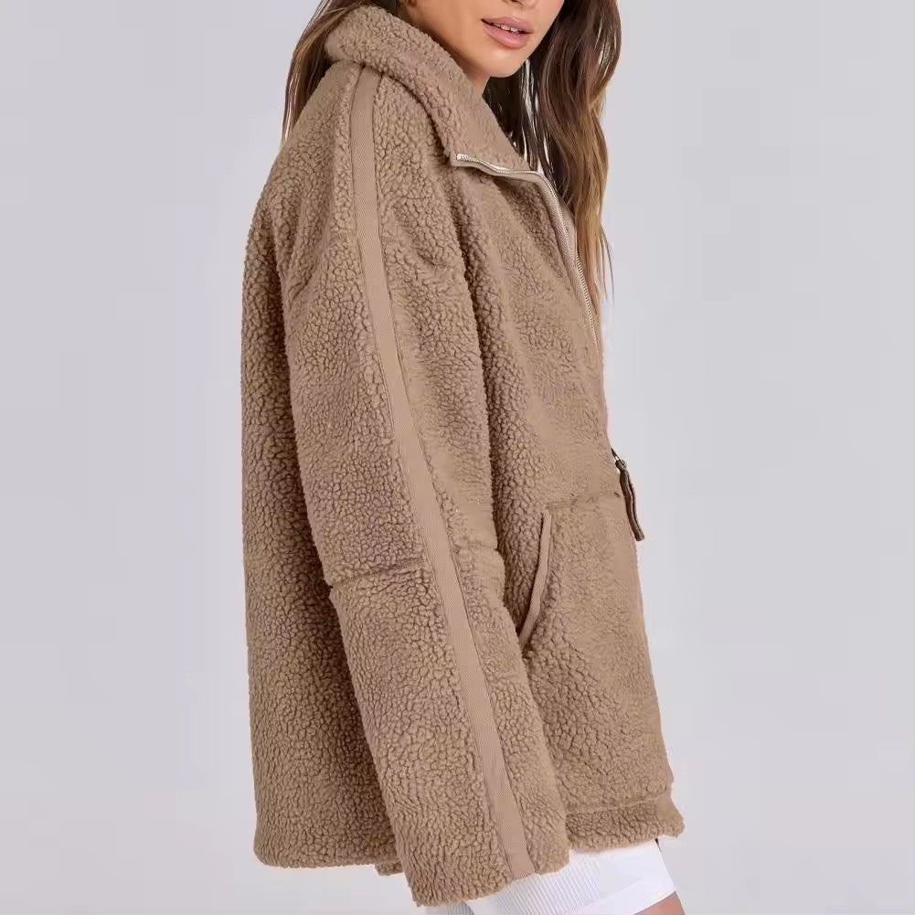 Lara teddy jacket- brown
