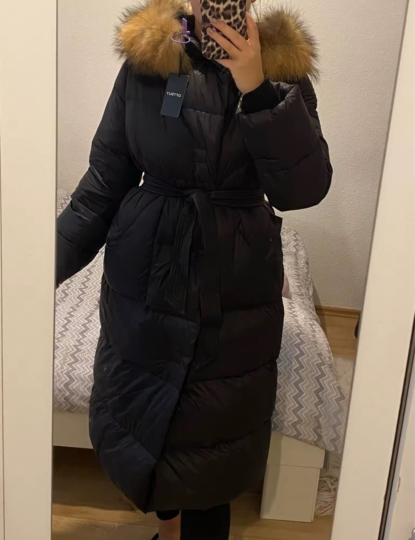 Marissa down coat- black/brown
