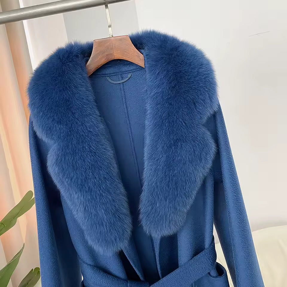 Glinda fur coat- dark blue