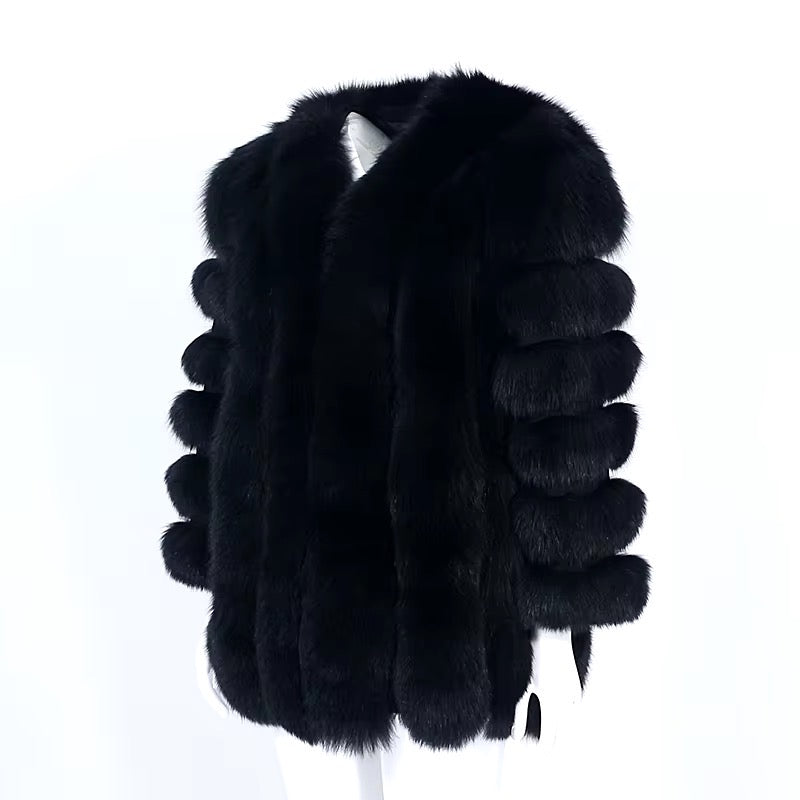 Aurora fur coat- black