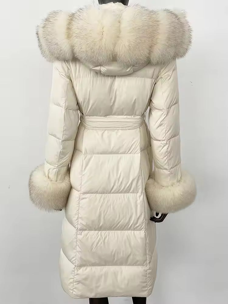 Daphne down coat plus- white/beige