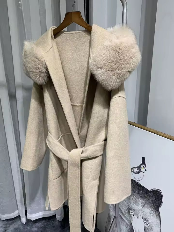 Noelia fur coat- warm beige