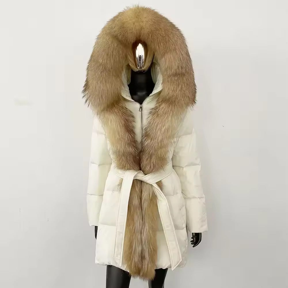 Allison down coat- white/beige