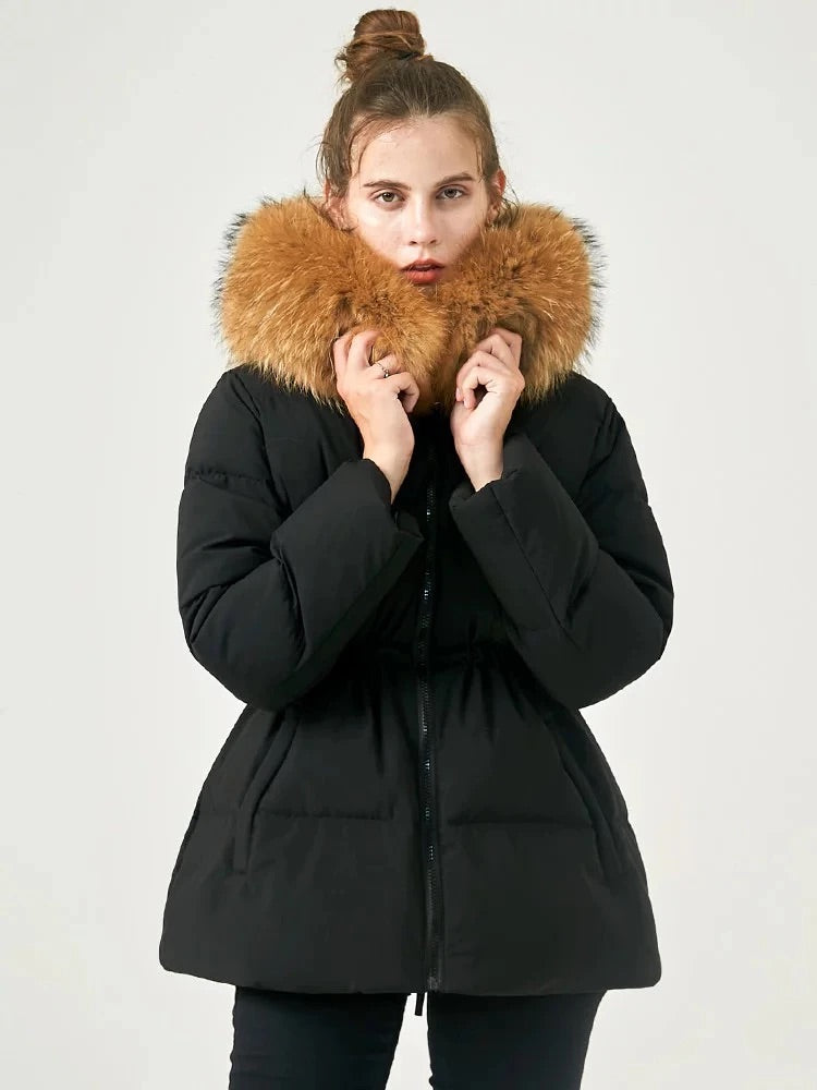 Princess down coat- black/brown