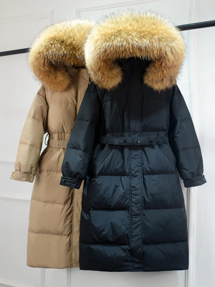 Tessa down coat- black/brown