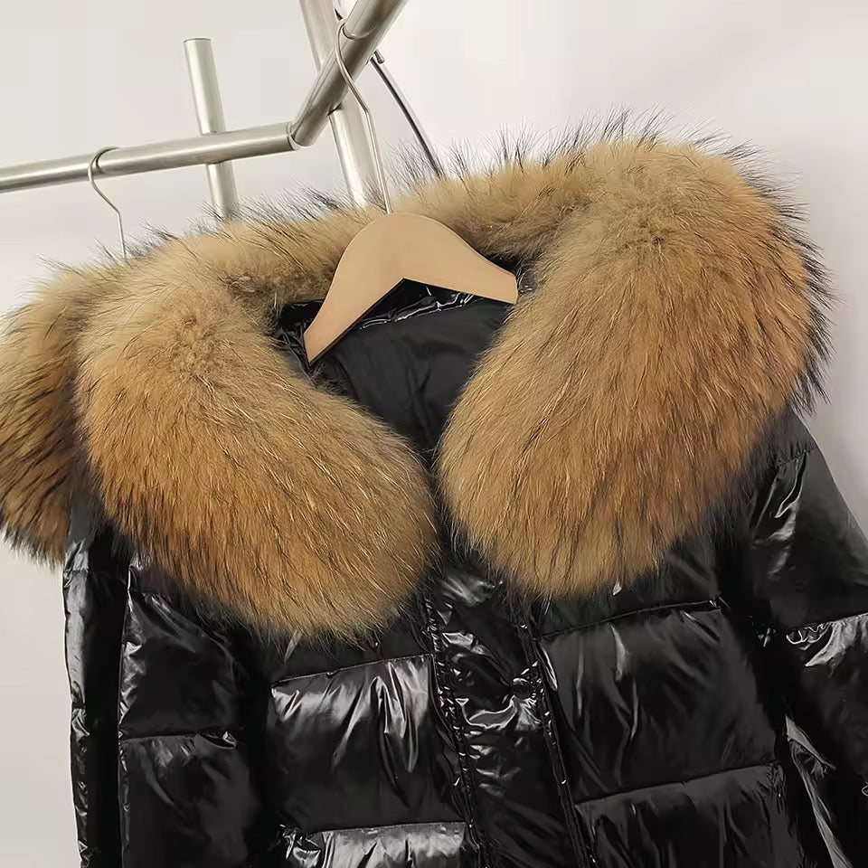 Maxine down coat- black/brown