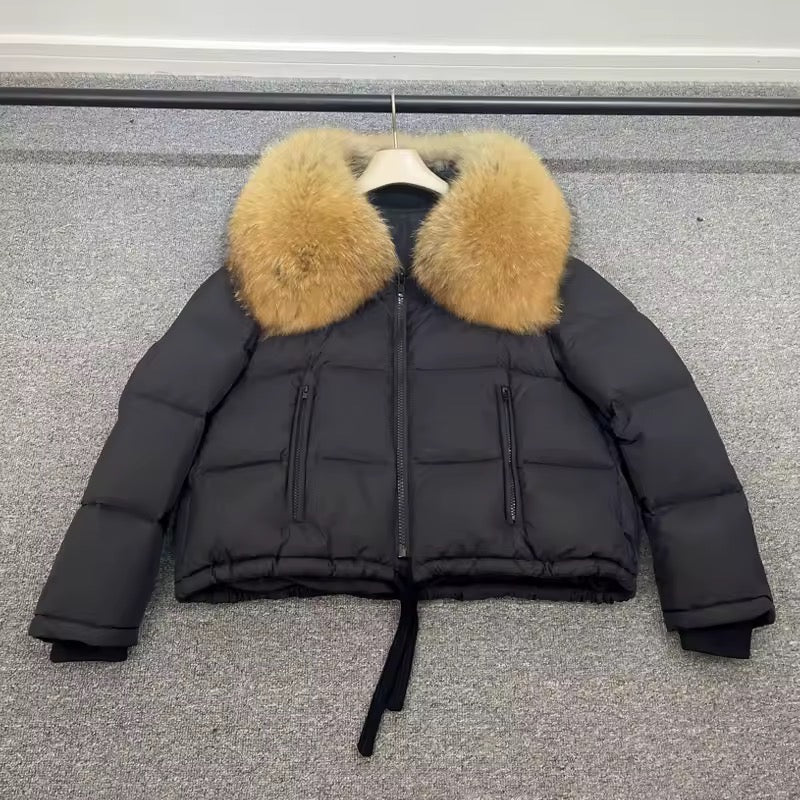 Alicia down coat- black/brown
