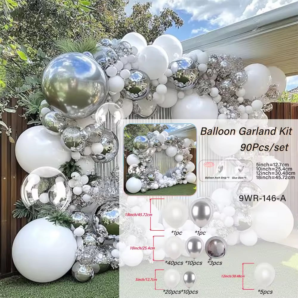 Balloon garland- silver dream