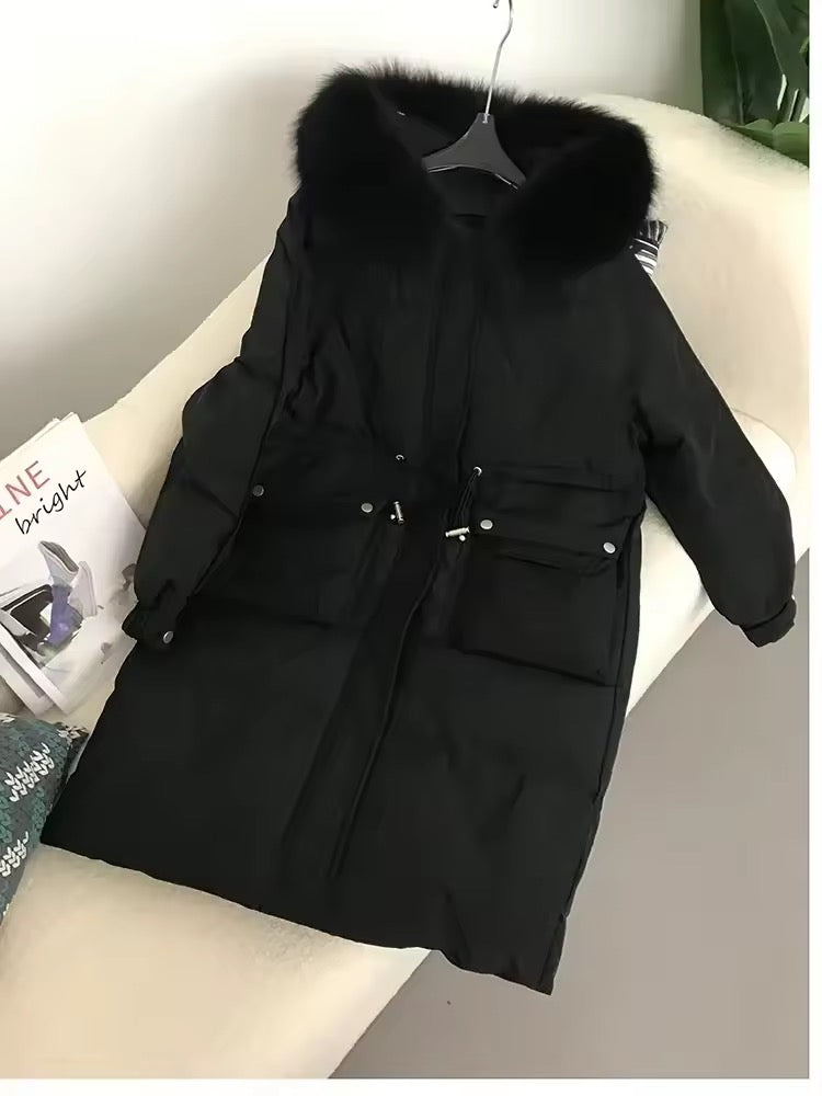 Dina long down coat- black