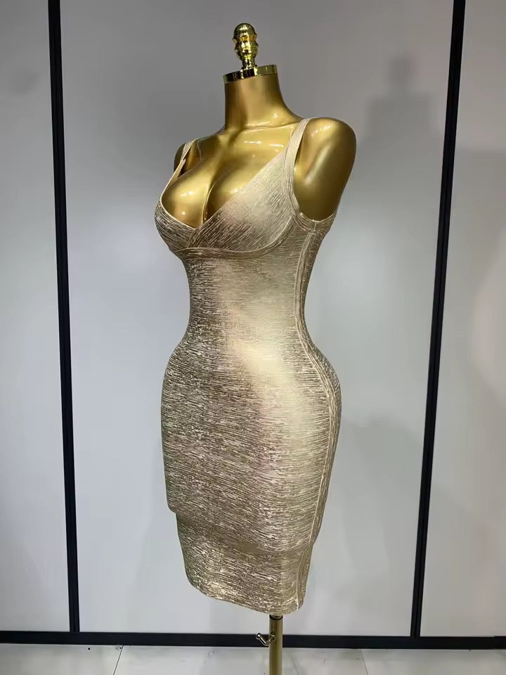 Sarah bandage dress- golden