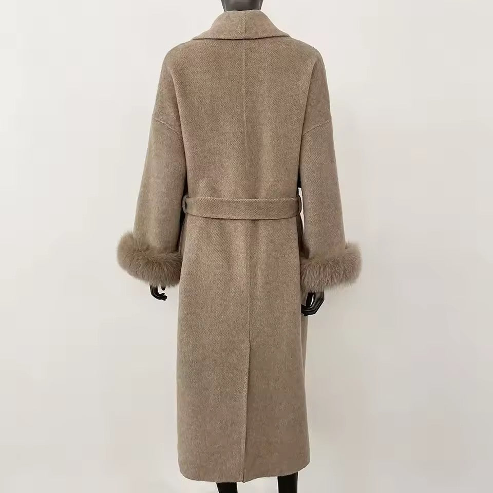 Betsy fur coat- long deep beige