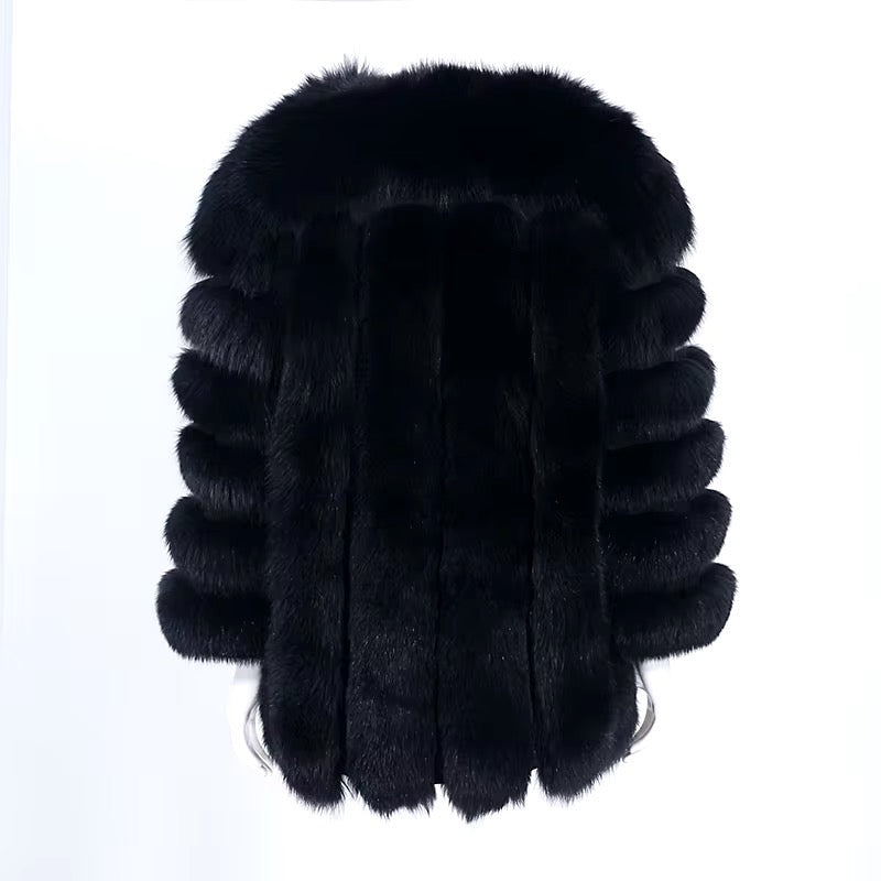 Aurora fur coat- black