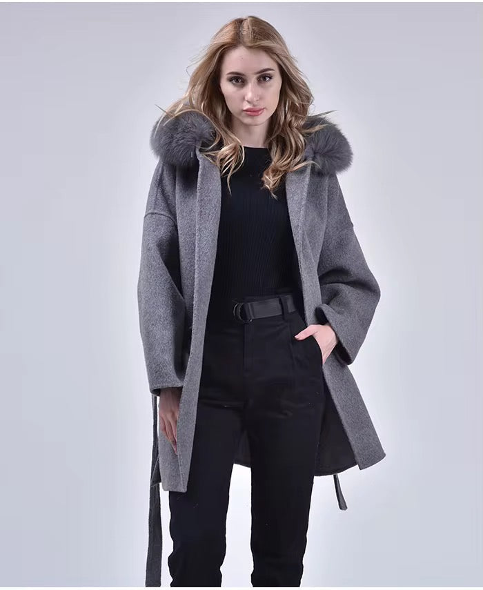 Noelia fur coat- grey