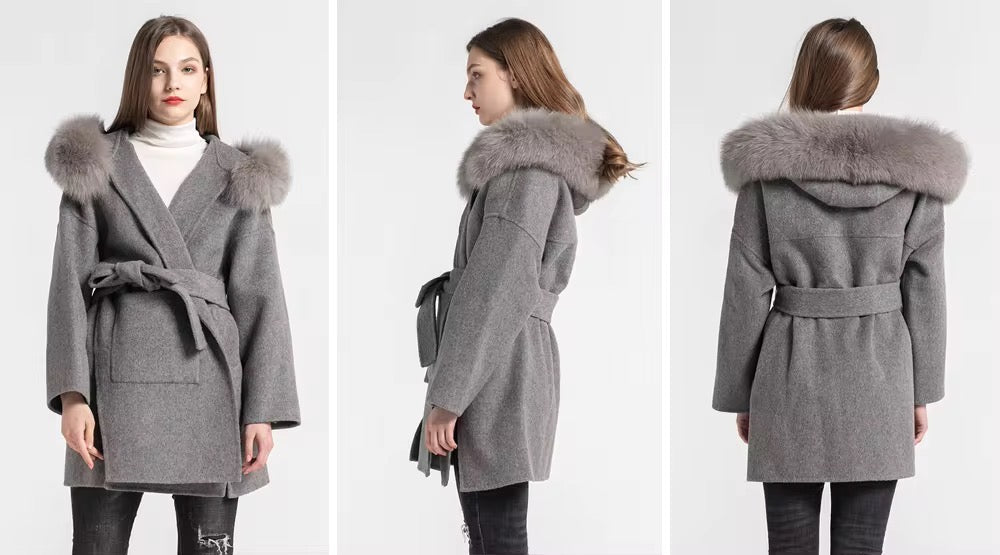 Noelia fur coat- grey