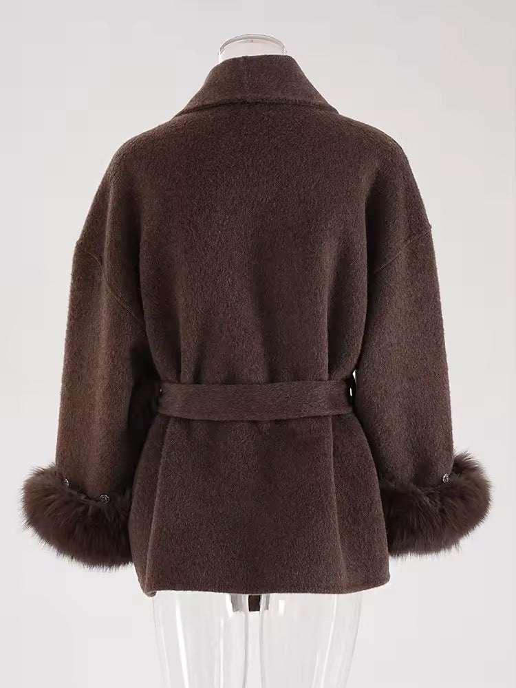 Betsy fur coat- brown