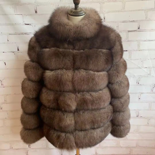 Linda fur jacket- brown