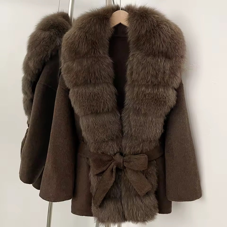 Aline fur coat- dark brown